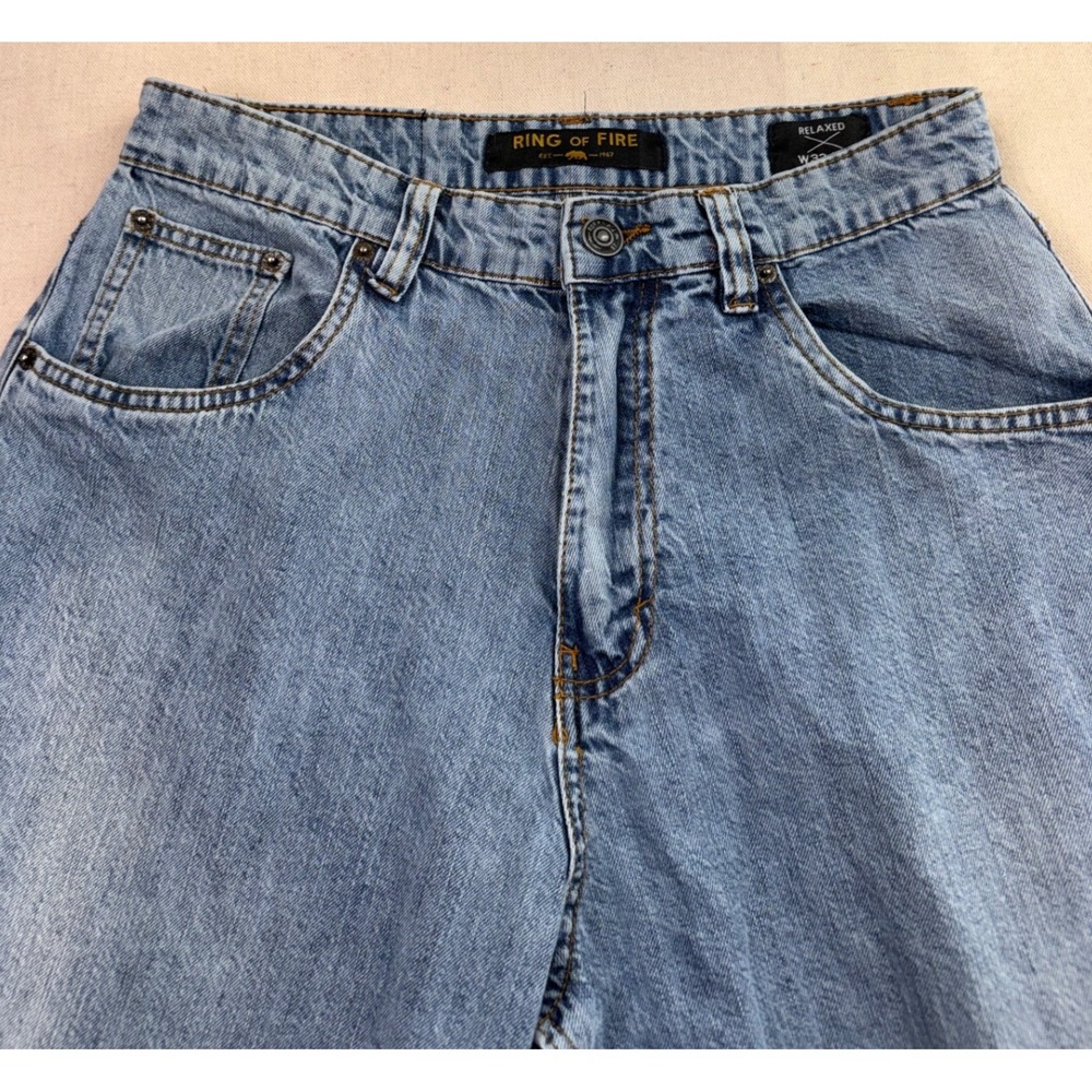 Ring of Fire Relaxed Fit Jeans Men's W32 L30 Medium Wash Blue Denim Straight Leg